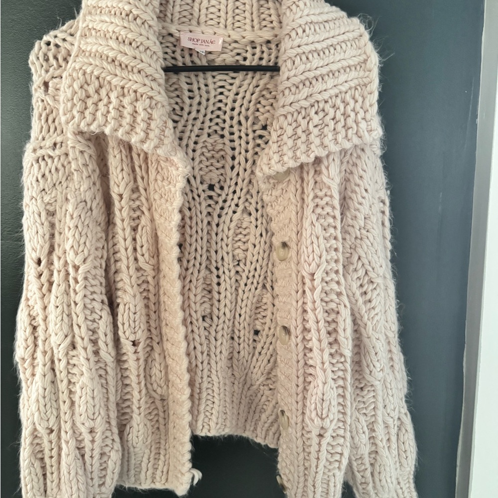 Cozy Baby Pink Knit Cardigan